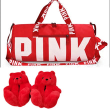 Load image into Gallery viewer, Teddy Slippers with Duffel/Travel Bag
