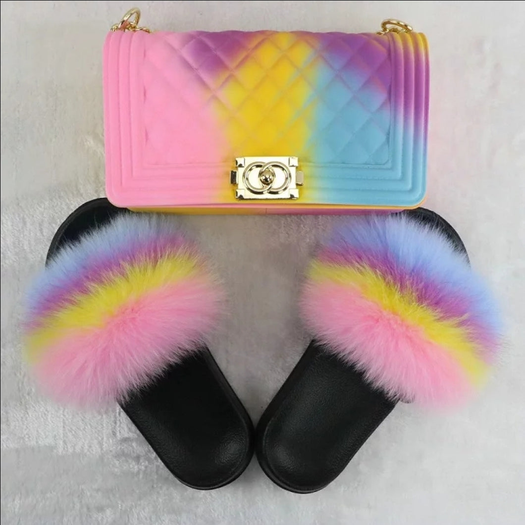 Slides and online purse set